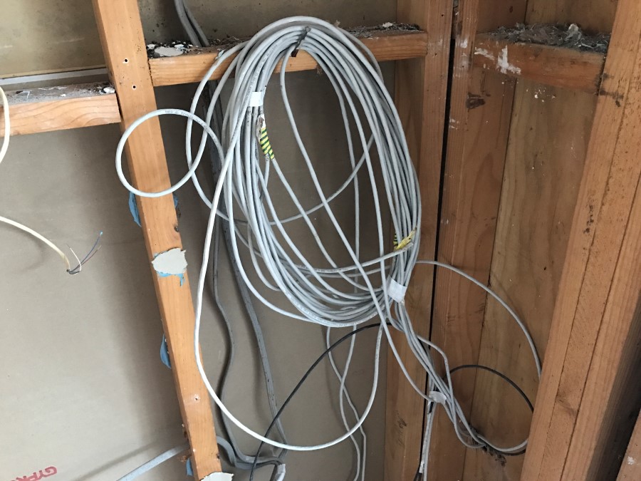 Cat6 cables run to corner of the house
