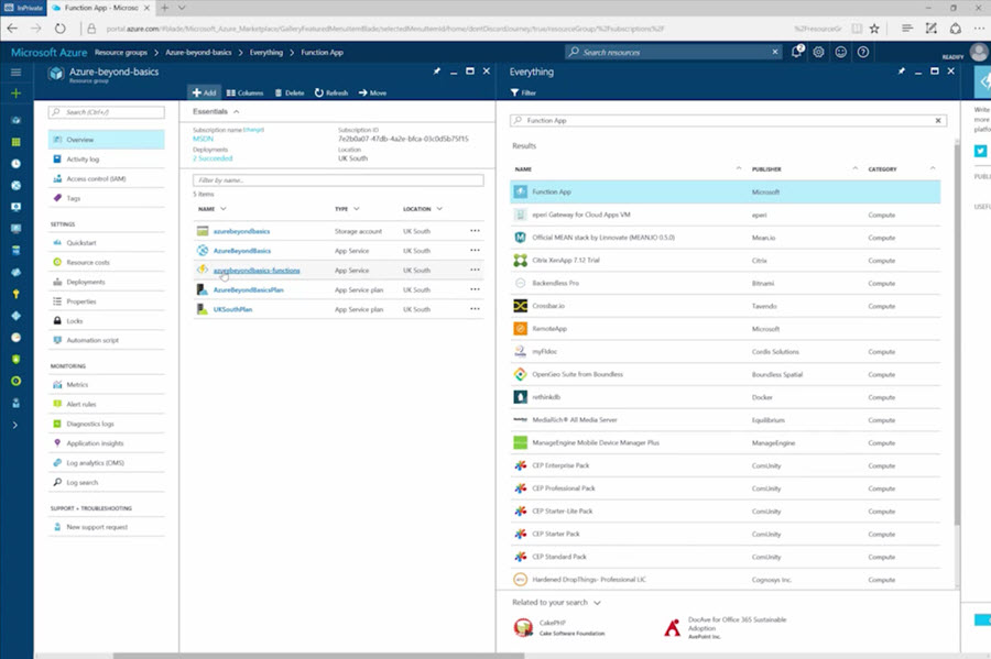 Functiona in Azure