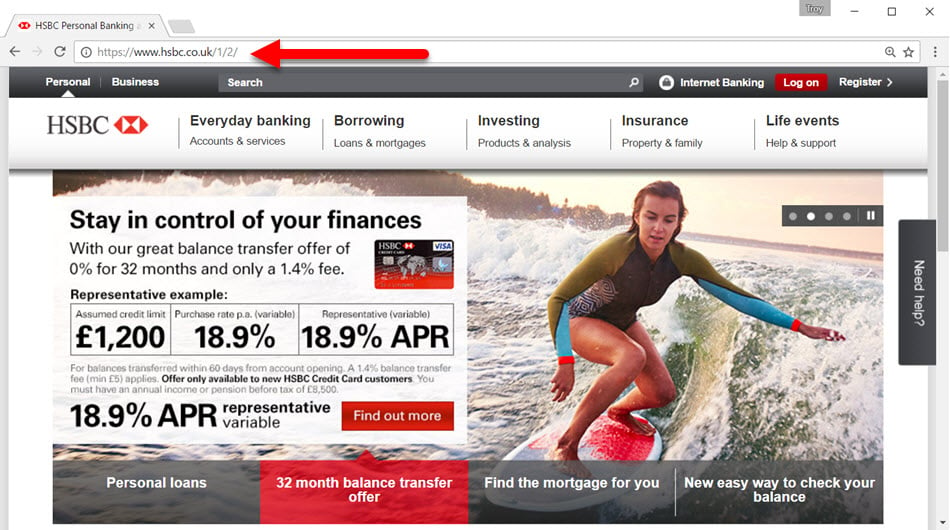 HSBC with mixed content