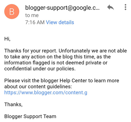 Blogger cant help