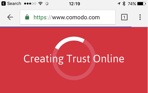 Comodo EV on Chrome in Safari