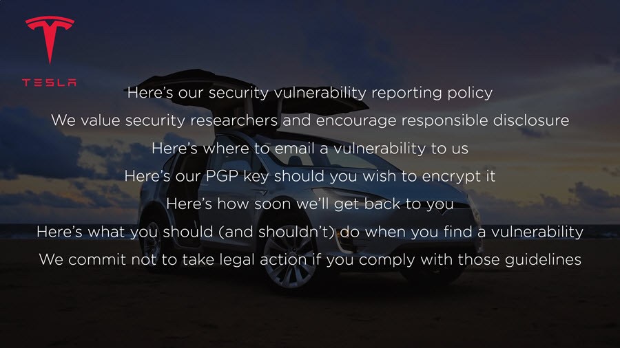 Tesla Vulnerability Reporting Policy