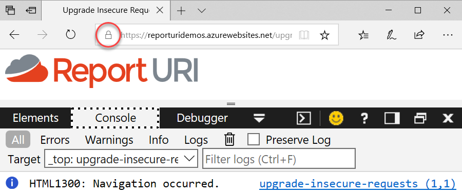 Edge 17 with upgrade-insecure-requests