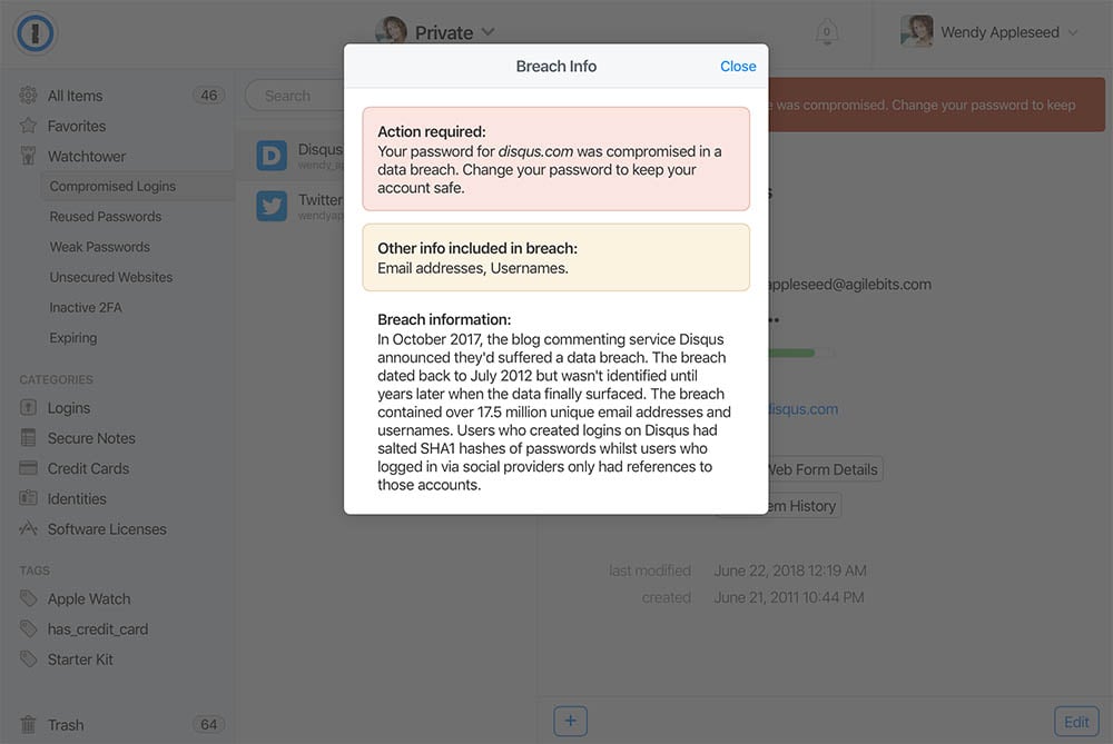 1Password Breach Info