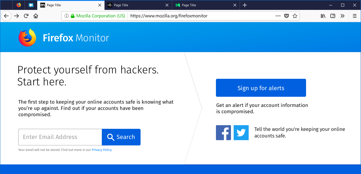 Firefox Monitor Website