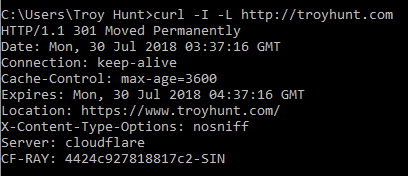 curl for troyhunt.com