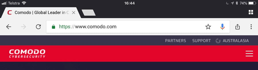 Comodo in Safari on iOS