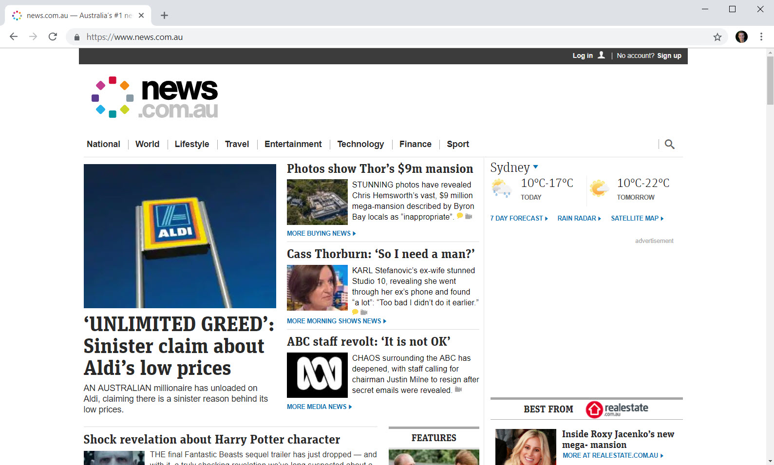 news.com.au with pi-hole