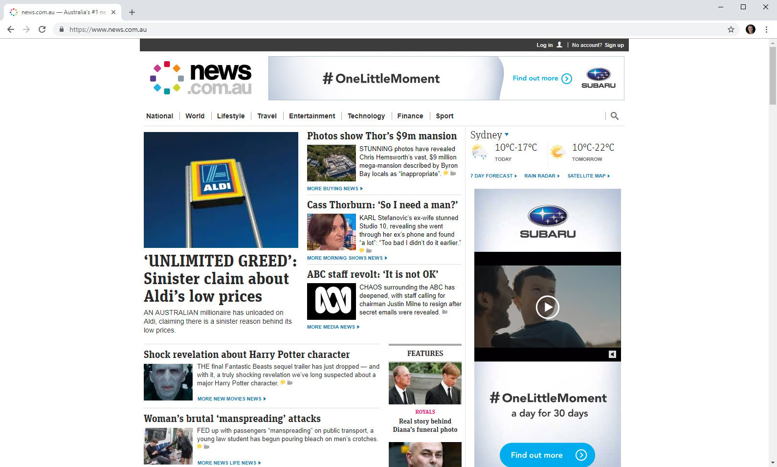 news.com.au without pi-hole