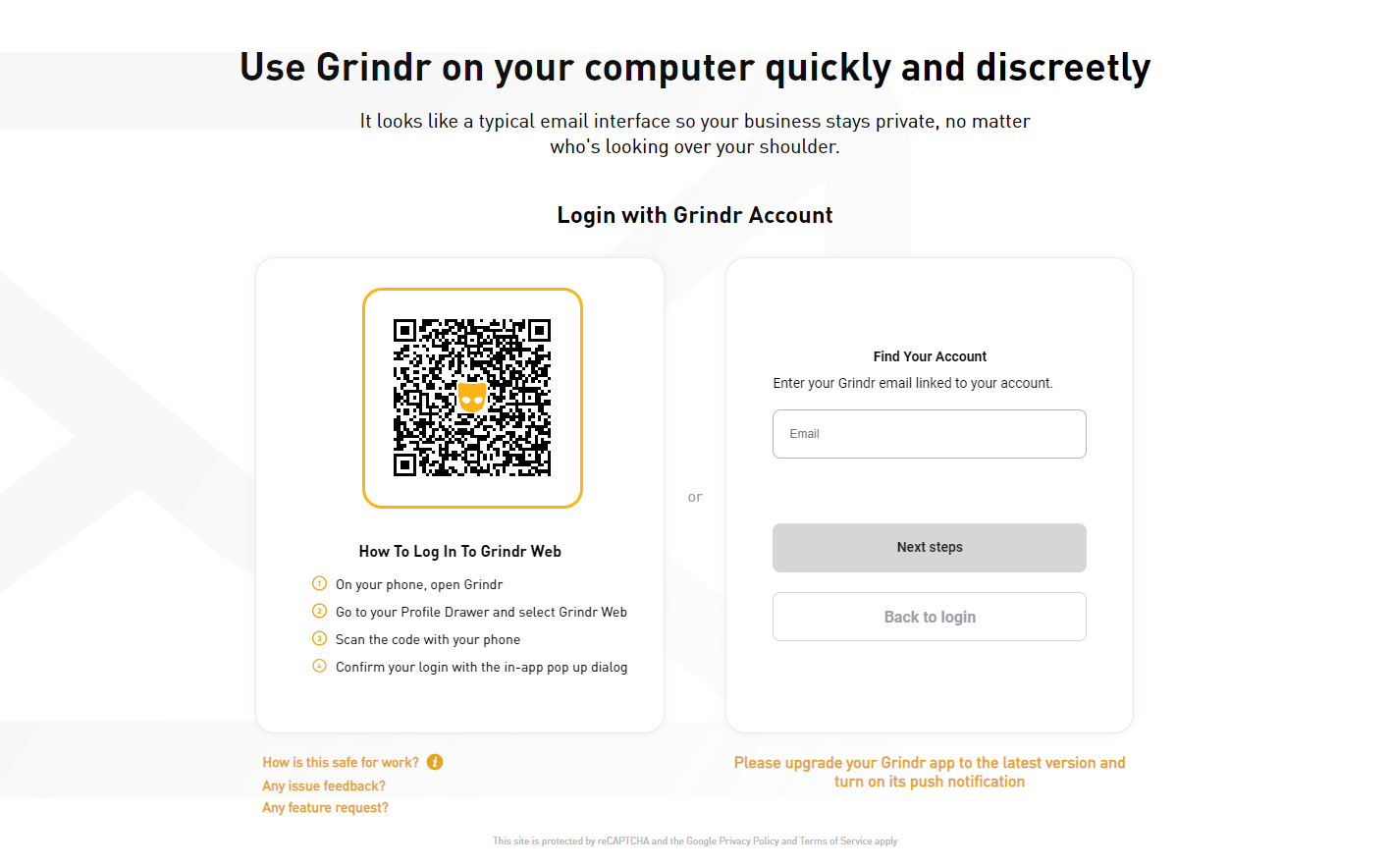 Credentials grindr changed says How to