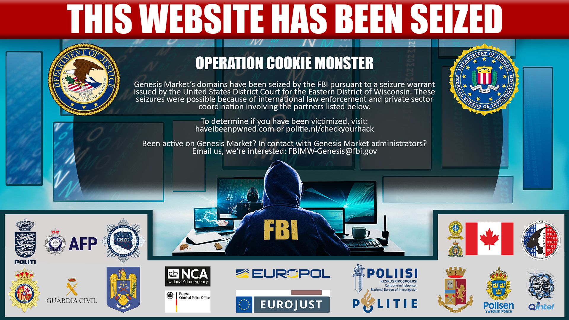 Seized Genesis Market Data is Now Searchable in Have I Been Pwned, Courtesy of the FBI and "Operation Cookie Monster"